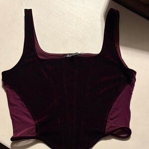 Velvet Burgundy Corset Top